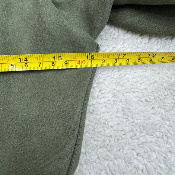 The Porter Collective Women's Faux Suede Zip Green Jacket, Size S - Picture 8 of 8